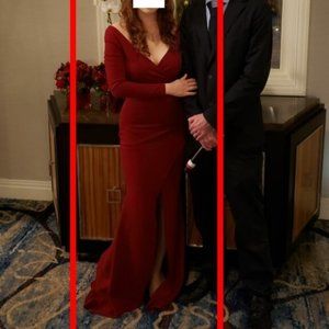 Windsor Long Sleeve Formal Dress (Red) (Small)